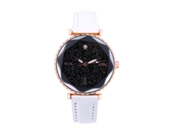 Reloj De Cuarzo Unisex Con Dial Redondo, Elegante Y Casual, Color Blanco