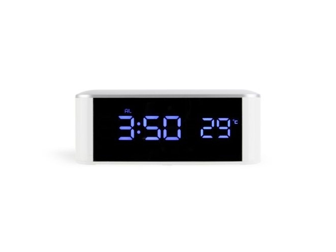 Espelho Led Doméstico, Relógio Eletrônico Multifuncional, Termômetro Doméstico (azul Slowmoose