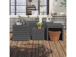 Vidaxl 4 Pcs Conjunto De Caixas De Jardim Pinho Maciço Cinzento