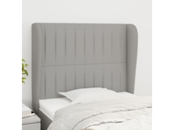 Cabecero con Alas de Tela 83x23x118/128cm Gris Claro