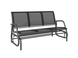 Cadeira Balanço 3 Lugares, Metal, Suporta até 147x70x85 cm, Cinza | S/MARCA