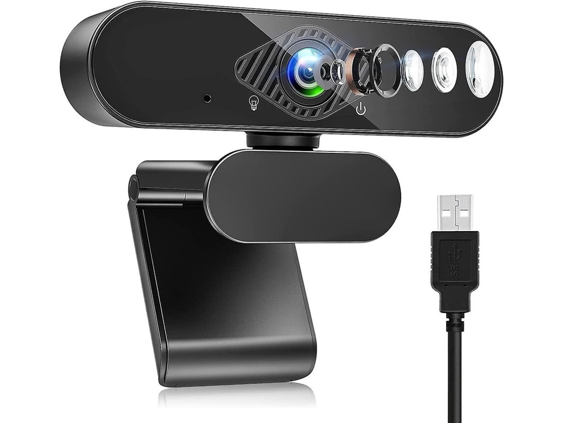 Lurelia Webcam Vsm-737, Full Hd 1080p, Microfone, Preto, Usb, Imagem Nítida, Para Pc E Videochamadas