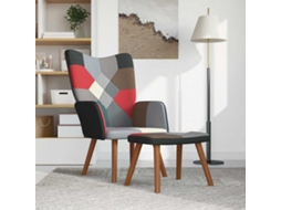 Cadeira De Descanso | Poltrona | Cadeira De Relaxamento Com Banco Tecido De Retalhos Lovely Home