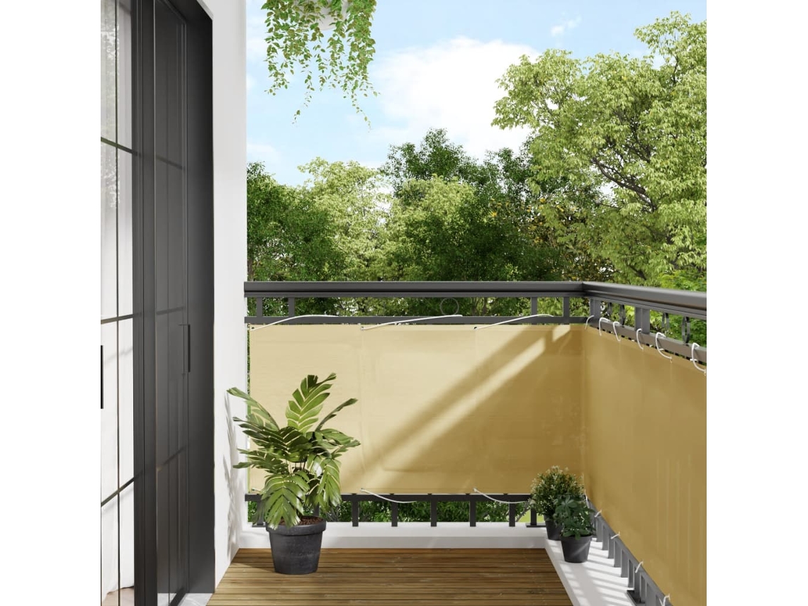 Vidaxl Tela De Varanda 75x800 Cm 100% Poliéster Oxford Cor Areia