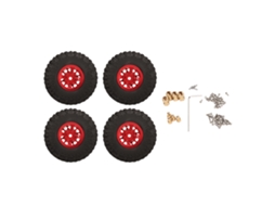 4 Pneus E Rodas De Rc Em Liga De Alumínio Para Carro Controle Remoto Traxxas 1/18 Trx4m Vermelho