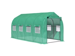 Estufa Tipo Túnel 4x2x2 M Estufa de Exterior com 8 Janelas de Malha e Porta Estufa de Cultivos para Pátio Jardim Verde Ge