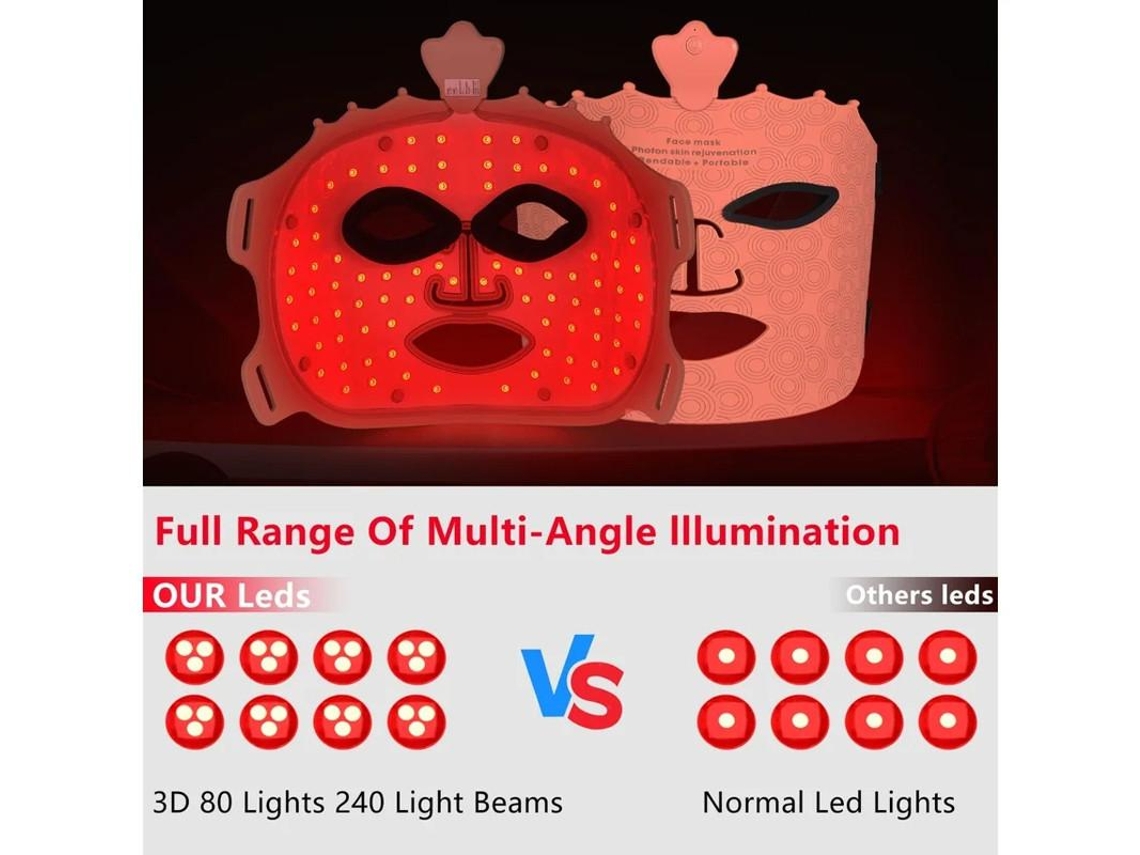 Terapia De Luz Infravermelha Vermelha Sem Fios Para Máscara Facial 7 Cores Terapia De Luz Led Ferramenta De Cuidados Com A Pele Uso Yizhood