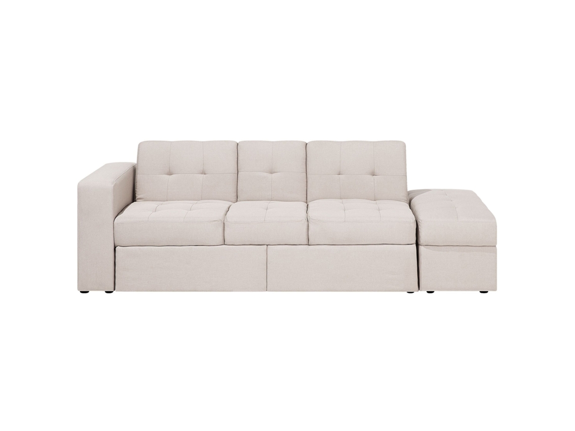 Sofá-cama BELIANI Falster de Poliéster Creme 210x94x71