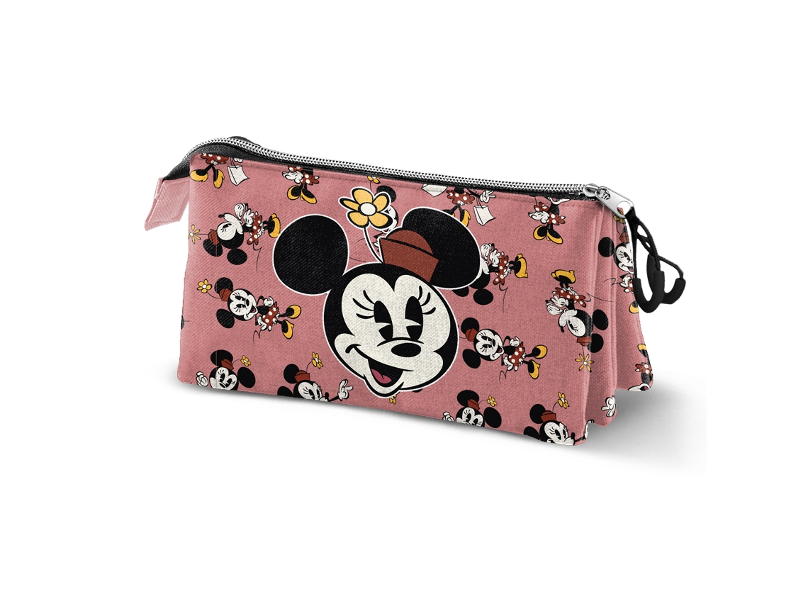 Disney Minnie Mouse Aqua Estojo Triplo Rosa KARACTERMANIA