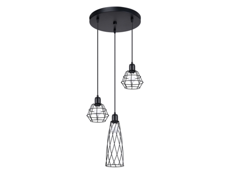 Luminárias Pendentes Suba de Aço Preto 120X38X38Cm SOLLUX LIGHTING