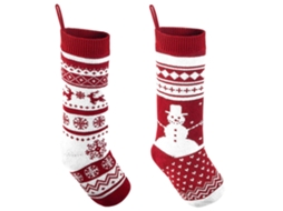 Conjunto com 2 Meias de Natal Tricotadas, Ideais para Decorar Árvores e Festas Natalinas, Ergonômico, Uso Diário STELASPLEN