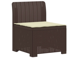 Maison Exclusive - Sofá De Jardim 1 Lugar Com Almofada Look Rattan Pp Marrom