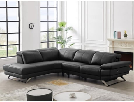Sofá Relax Elétrico LINEA SOFA (299 x 239 x 76 - Pele - Preto)