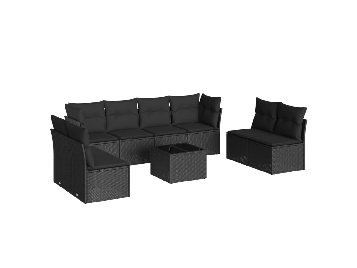 Garden Sofa Set, Garden Sofa Sets Vidaxl Preto Rattan / Vime (n/a)