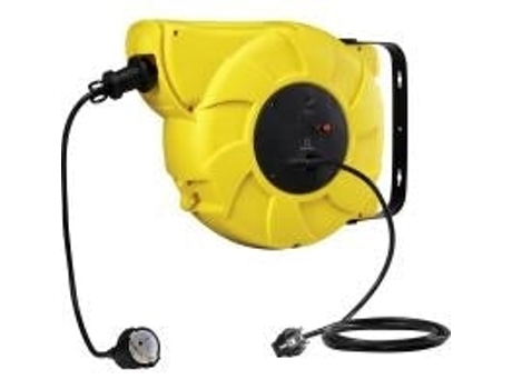 Enrolador de cabo 22,00 M Plugue de contato de proteção preto 1300042 Renkforce (1300042)