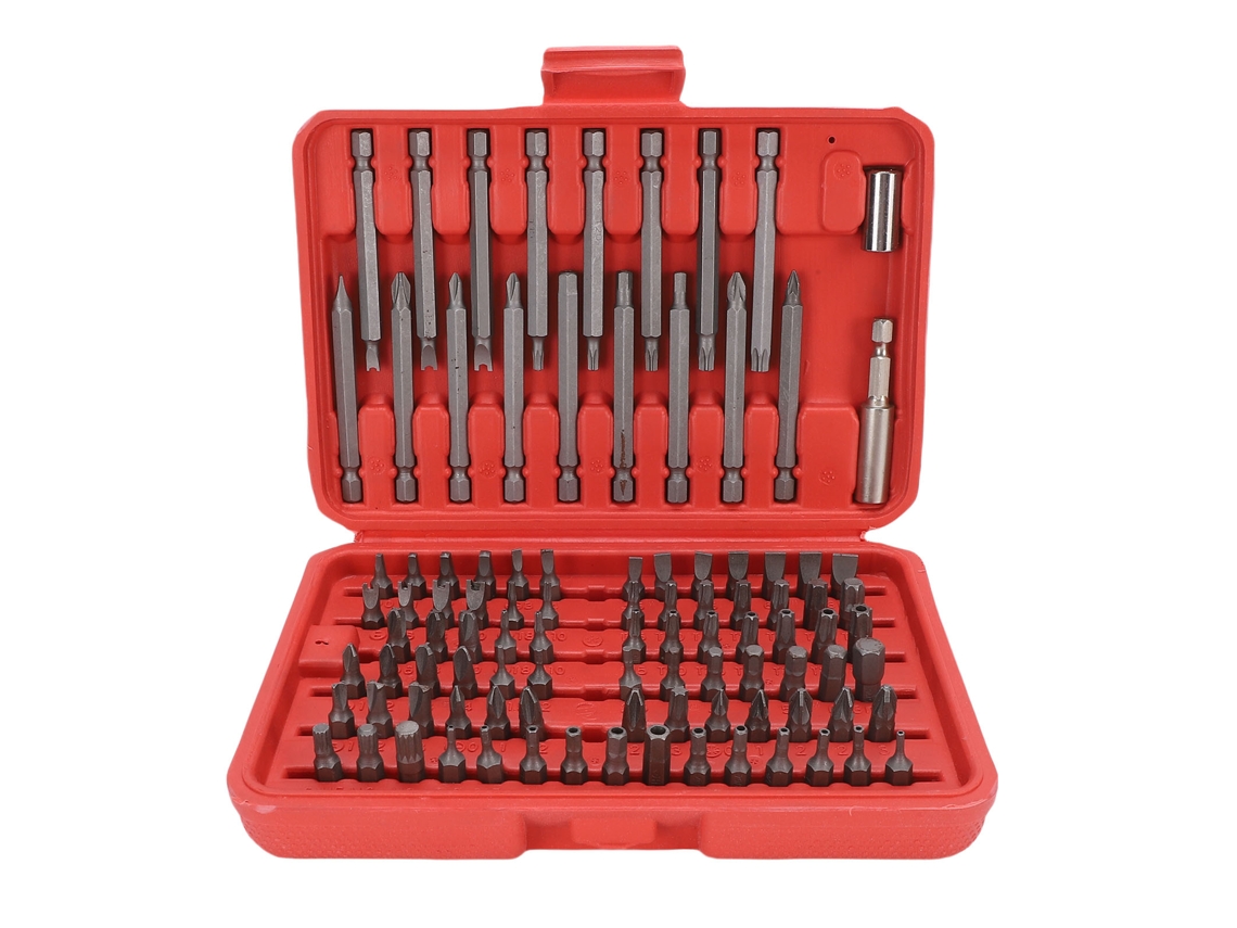 Um Conjunto De 98 Pontas De Chave De Fenda, Feito De Aço Crv, Vem Em Várias Especificações E É Compatível Com Pontas Phillips, De Fenda E Torx.