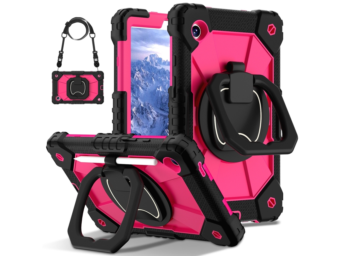 Tressino Capa Tablet Para Samsung Galaxy Tab A11 Plus 11 Polegadas (2025) Resistente A Choques Com Alça De Ombro, Preta E Rosa