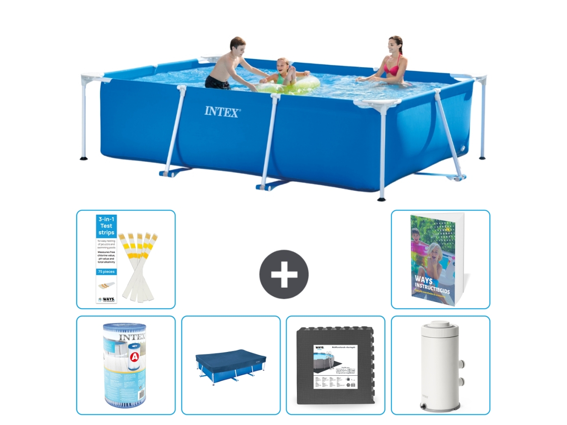 Piscina com Estrutura Retangular 300x200x75 Cm 5 peças S142 INTEX