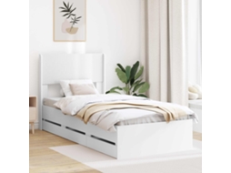 Vidaxl Estrutura De Cama Com Armazenamento E Cabeceira Branco