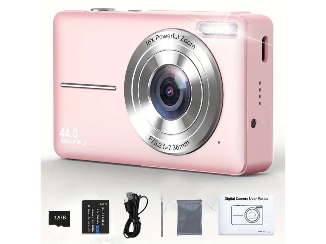 Câmera Digital Hd Vídeo Blog Dc430 Rosa Brilvibera