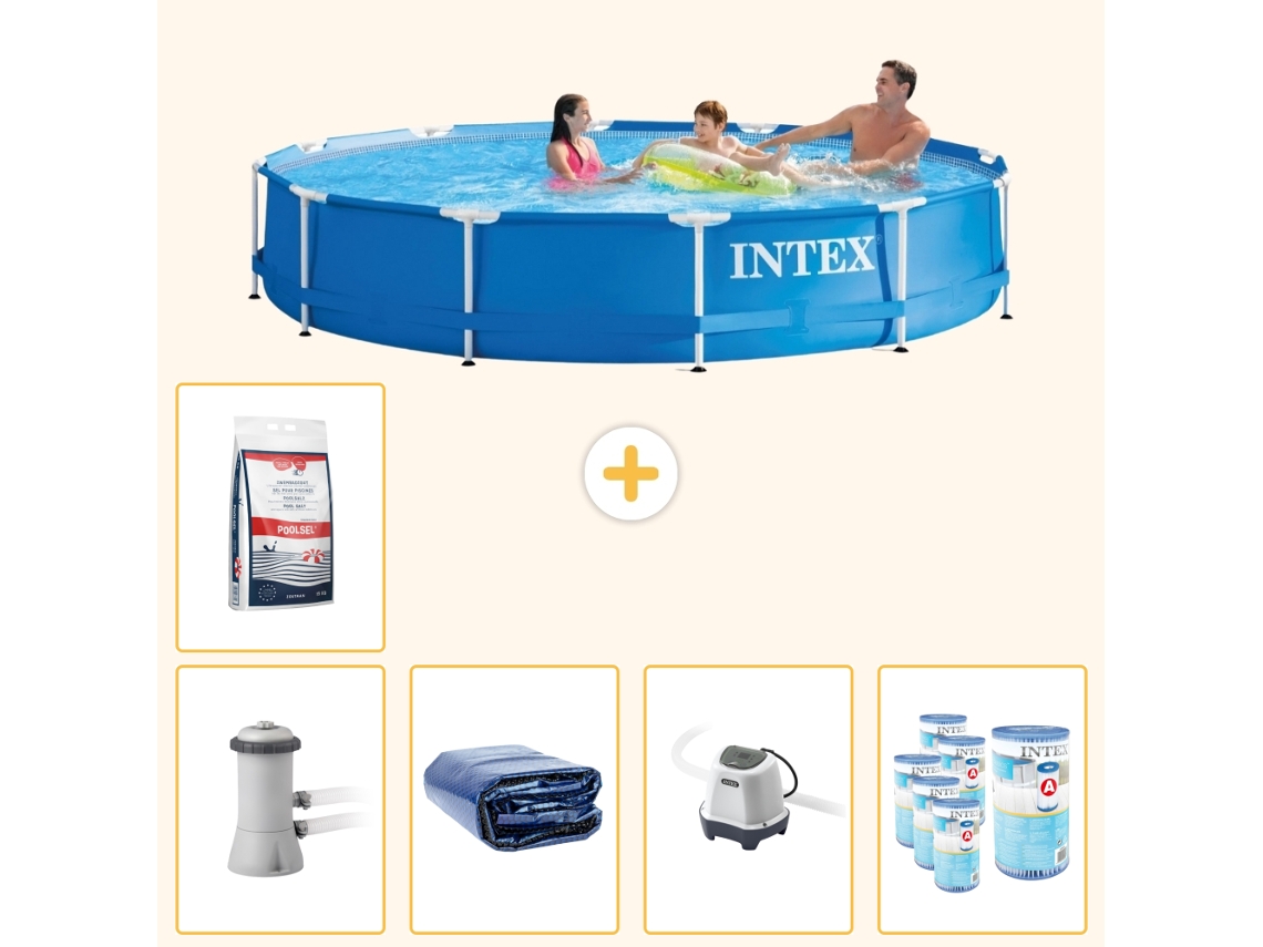 Intex Piscina Com Estrutura Redonda - 366x76 Cm - 6-peças Scb56