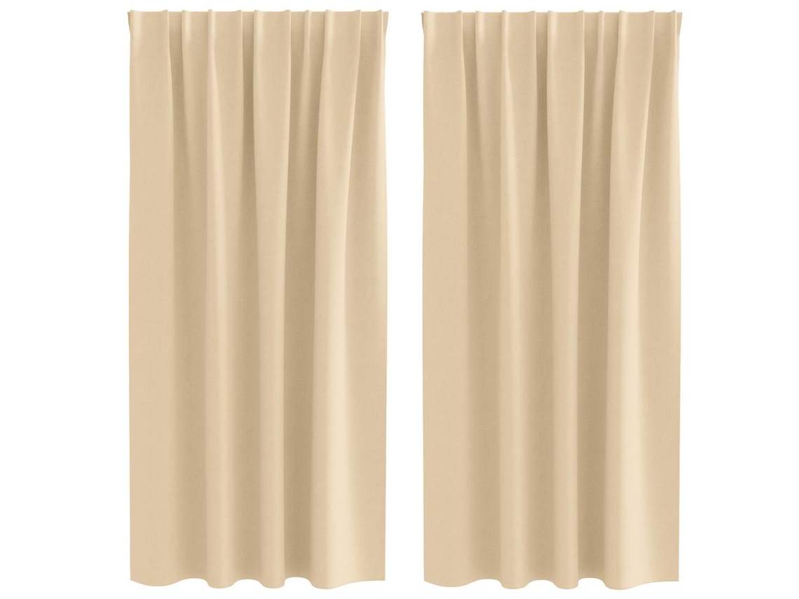 Maison Exclusive - Cortinas Blackout Com Argolas 2 Pcs Creme 175 X 140 Cm
