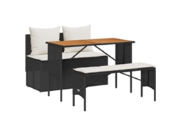 Garden Dining Set, Garden Dining Sets Vidaxl Preto Rattan / Vime (n/a)