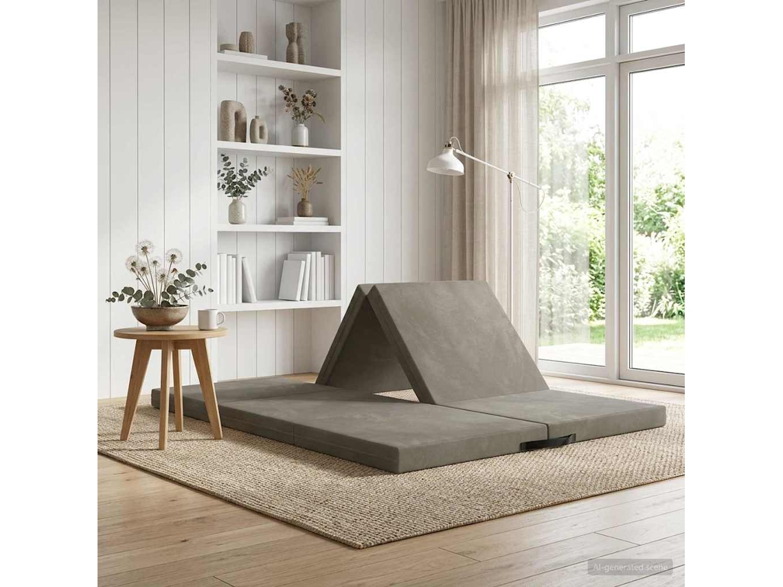 Vidaxl Sofá Cama Dobrável 140 X 67 X 15 Cm Cinzento-claro