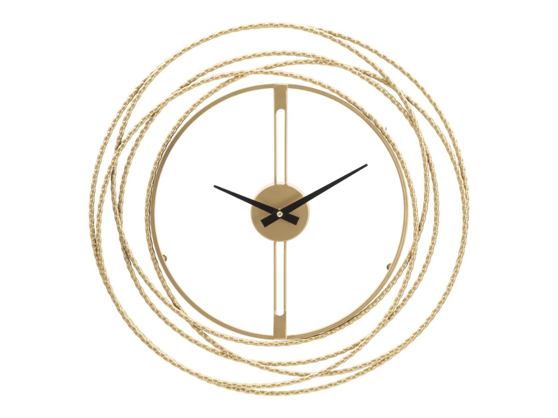 Relógio De Parede Com Tiras Douradas Cm Ø 50x4 Único / Ouro