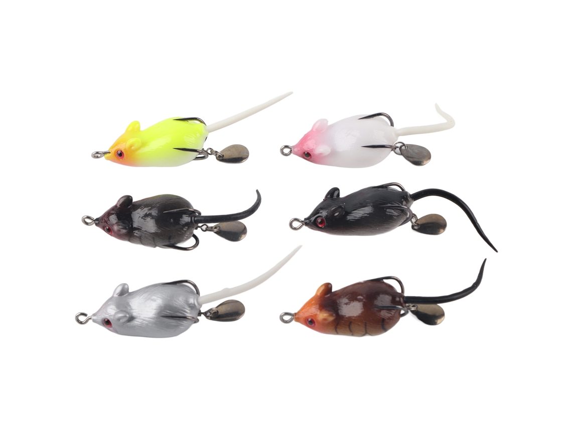 Iscas de Rã Artificial Sequin 5.5cm 10.5g com Anzóis 6pcs