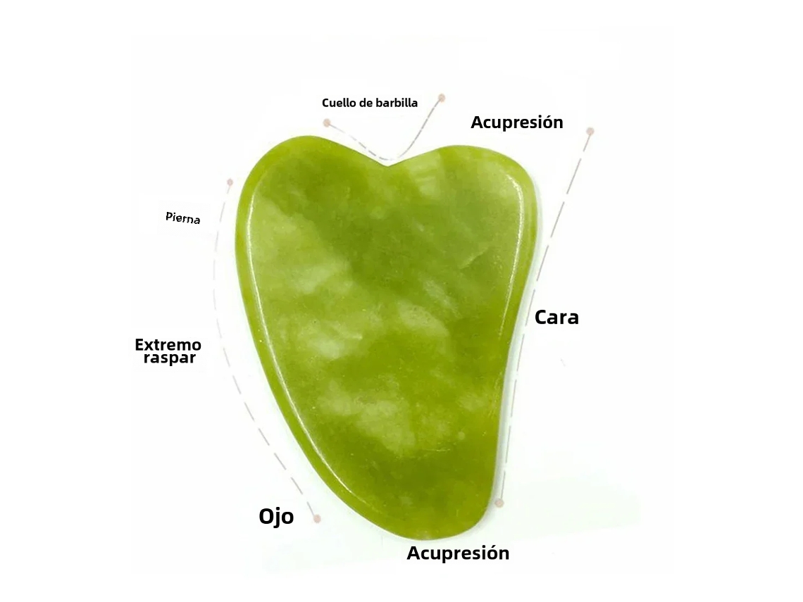 Conjunto De Massagem Em Jade Natural (prancha Gua Sha), Rolo Gua Sha, Rolo De Massagem Spa Para O Corpo E Rosto