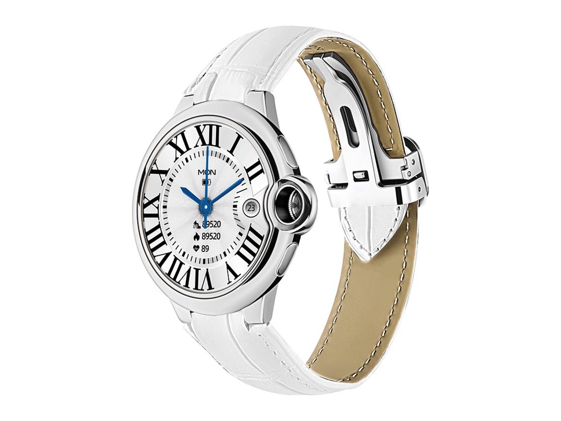 Smart Watch, Grande Tela de Alta Definição 1,32 Polegadas, IP67 na Prova Dágua, Branco Bestvite