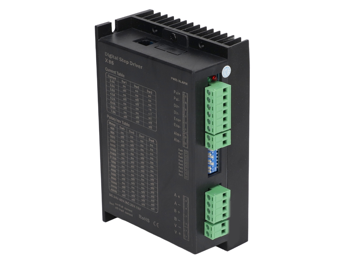 Veloriskku-controlador De Motor Paso A Paso De 2 Fases Com Resolução De 400-51200 Passos/rotação Para Nema 56 60 Dc24-80v Ac20-70v