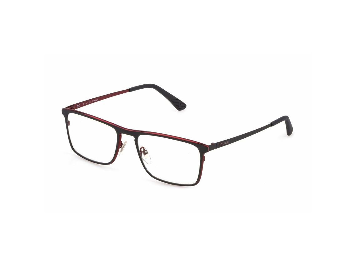 Armação de óculos masculina Police Vplb59-5408hr (vermelha - metal - 145 mm - Ø 54 mm)