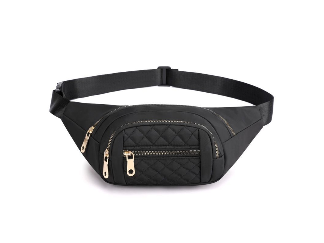 Bolsos De Cintura Para Mujer Moda Estilo Cute Nylon Diseñador Impermeable Negro