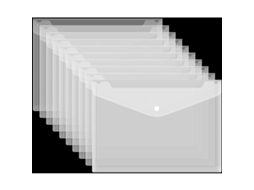 10 Pastas Plásticas A4, Pastas para Documentos A4, Pastas Plásticas Transparentes com Botão de Pressão para Material Escolar, Escritório BRILVIBERA