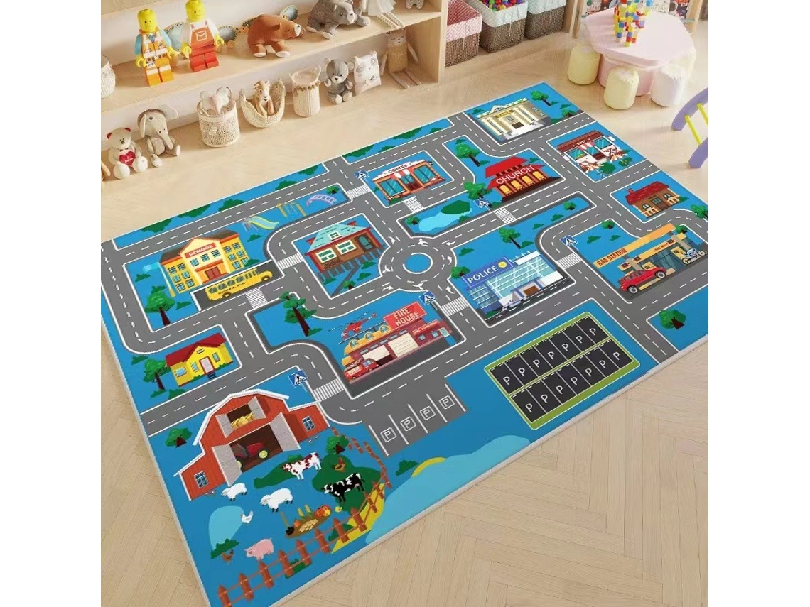 Tapete De Estrada Infantil Com Mapa Urbano, Para Brincar Com Carrinhos, Pista Educativa Para Quarto E Sala De Jogos 40*60cm