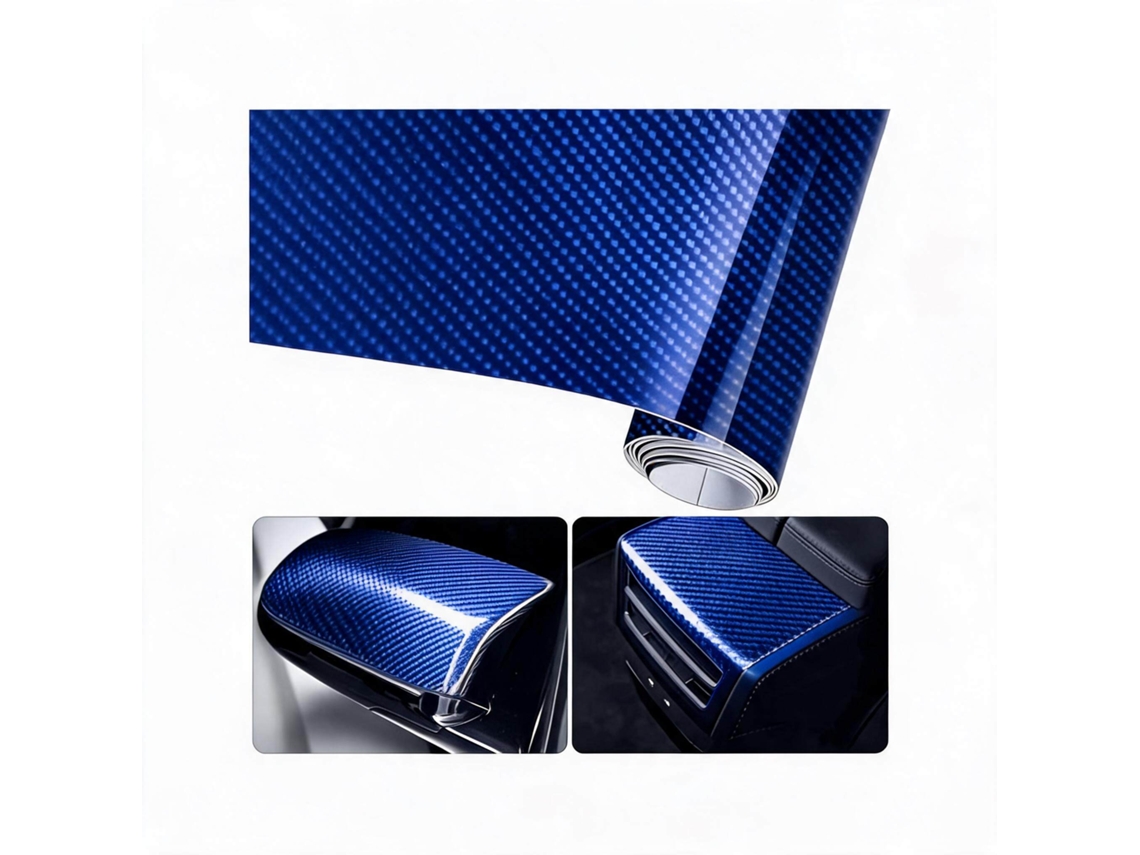 Película Adesiva 6d À Prova Dágua para Carro Pvc, 30x100 Cm para Motocicletas e Automóveis HENTEN HOME Azul