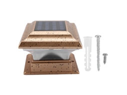 Lâmpada Solar de Segurança Jardim Ip44 À Prova D'água Luz Branca Poste Deck Jardim Exterior