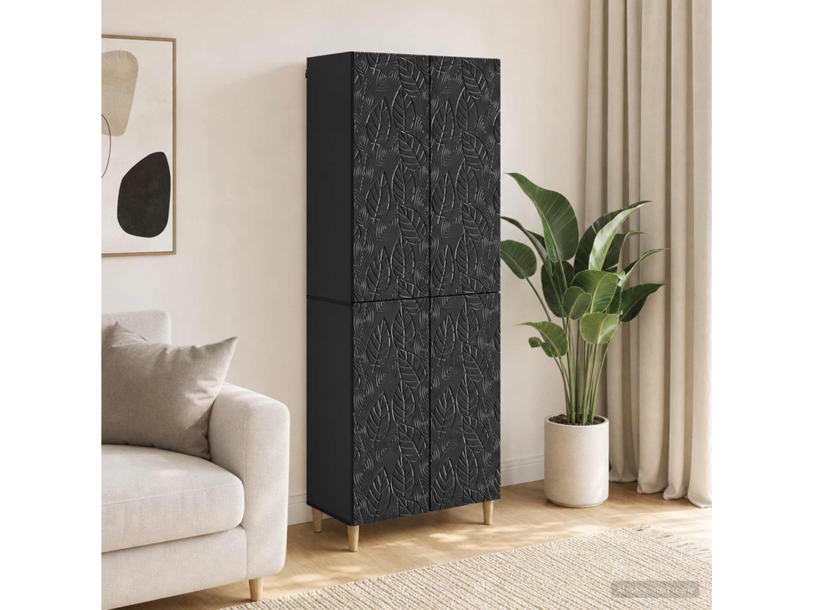 Vidaxl Conjunto De Gabinete 2 Unid. Preto Derivados De Madeira