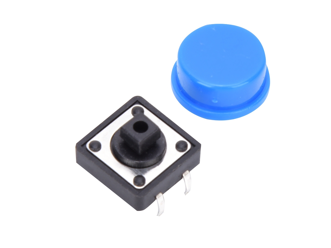Botão Microswitch Azul 4 pino (táctil, Momentâneo)