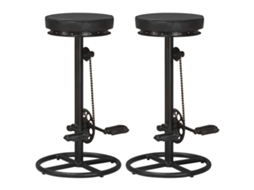 Vidaxl Bancos De Bar 2 Pcs Couro De Cabra Genuíno Preto