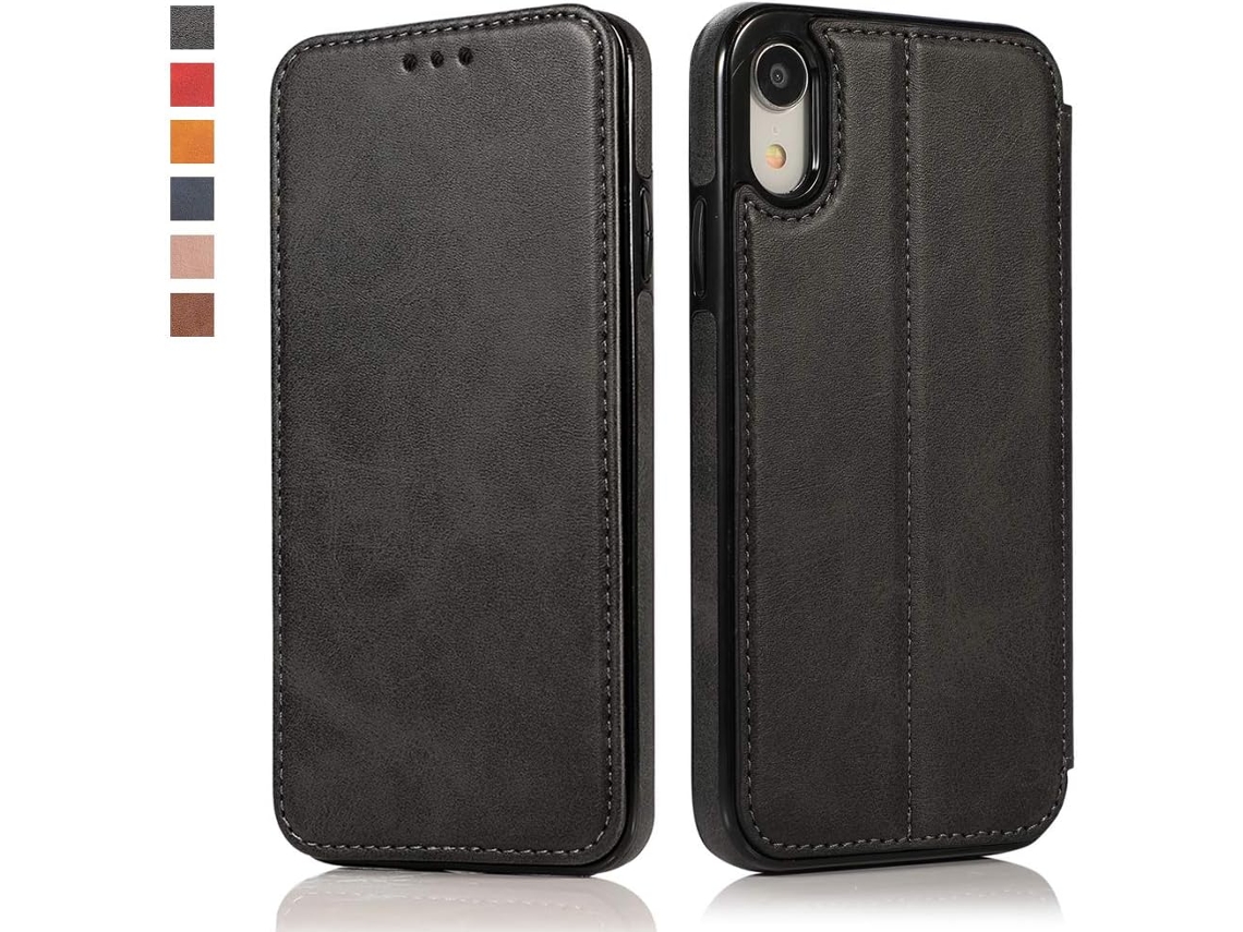 Capa Protetora Compartimento para iPhone Xs HONGWE. com Porta-Cartões Preto