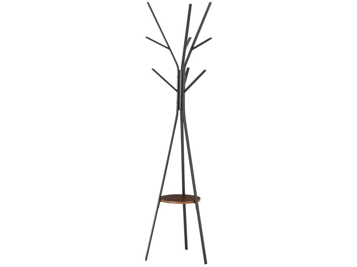 Cabideiro Estilo Escandinavo, 7 Ganchos, Preto E Marrom