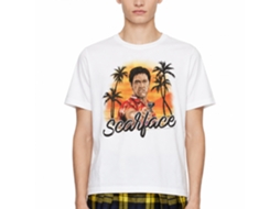 Rockinstone Scarface Movie Airbrush White Adult T-shirt Size:xxl