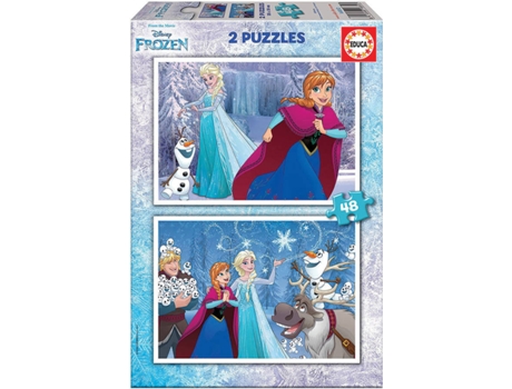Puzzle EDUCA 2x Puzzle 48 Frozen (Idade Mínima: 3 Anos - 96 Peças ...