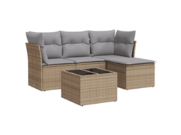 Garden Sofa Set, Garden Sofa Sets Vidaxl Bege Rattan / Vime (n/a)