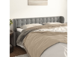 Vidaxl Cabeceira De Cama C/ Abas Veludo 203x23x78/88 Cm Cinzento-claro