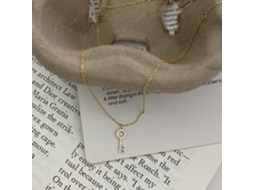 Colar Mini Chave da Sorte em Prata de Lei 925 com Zircônias Incrustadas, Design Luxuoso e Brilhante MDUG
