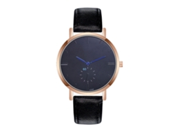 Relógio masculino analógico de quartzo com pulseira de couro PU, estilo esportivo e profissional (preto)